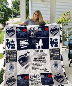 Cowboys To My Son Love Mom Personalized Quilt Bedding Set for Home Decoration, Gifts for Family