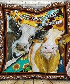 Cows Quilt Blanket Bedding Set with Customizable Name, Perfect for Home Decoration and Family Gifts