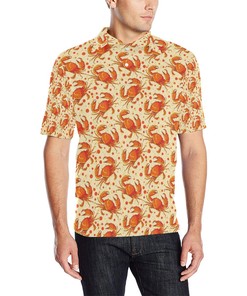Crab Pattern Print Design 01 Men Polo Shirt