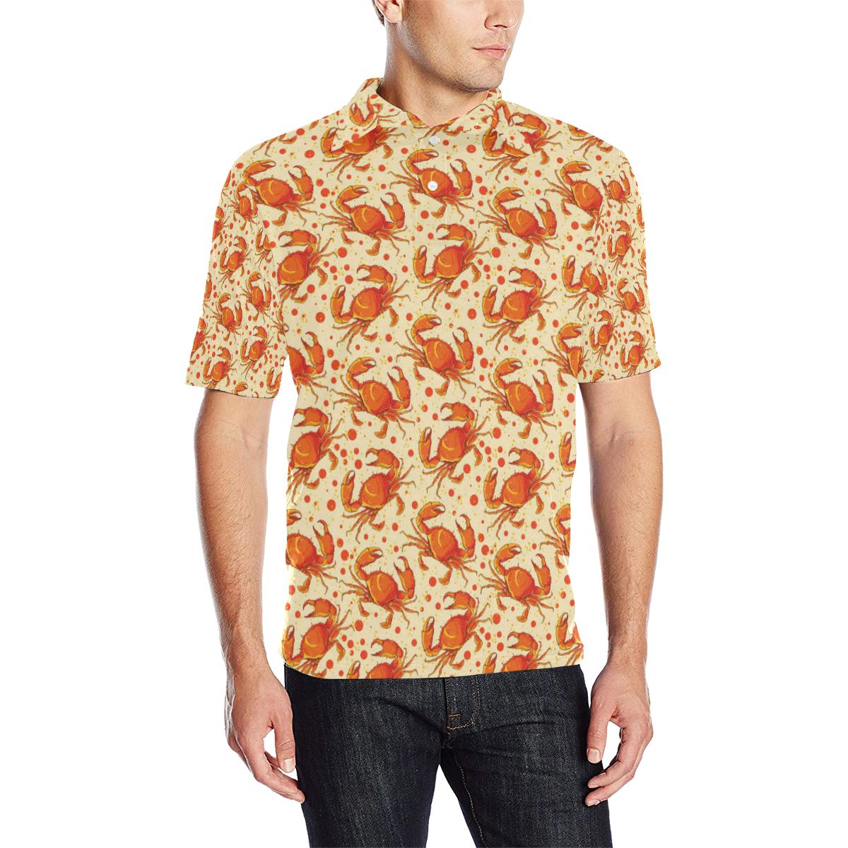 Crab Pattern Print Design 01 Men Polo Shirt
