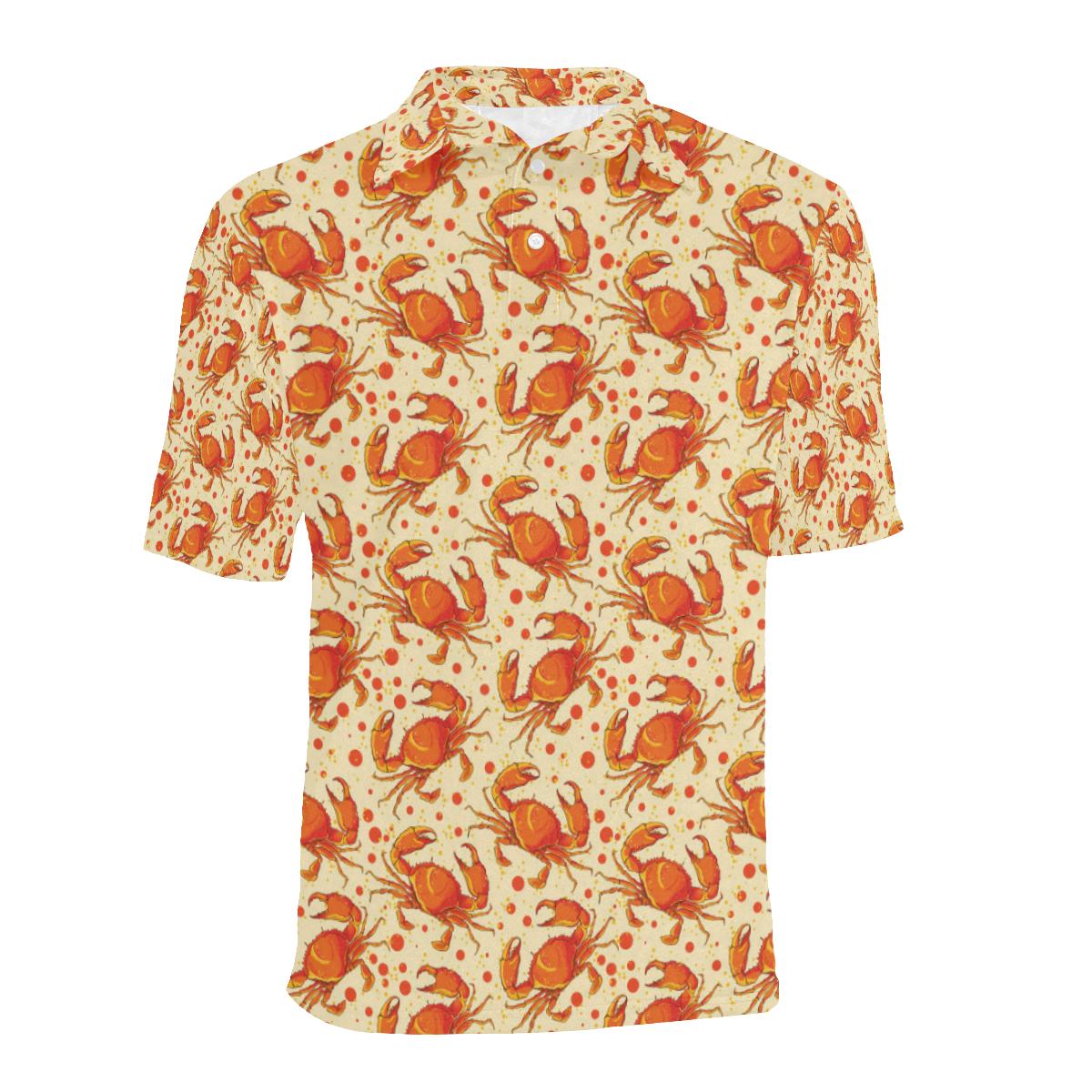 Crab Pattern Print Design 01 Men Polo Shirt - Image 2