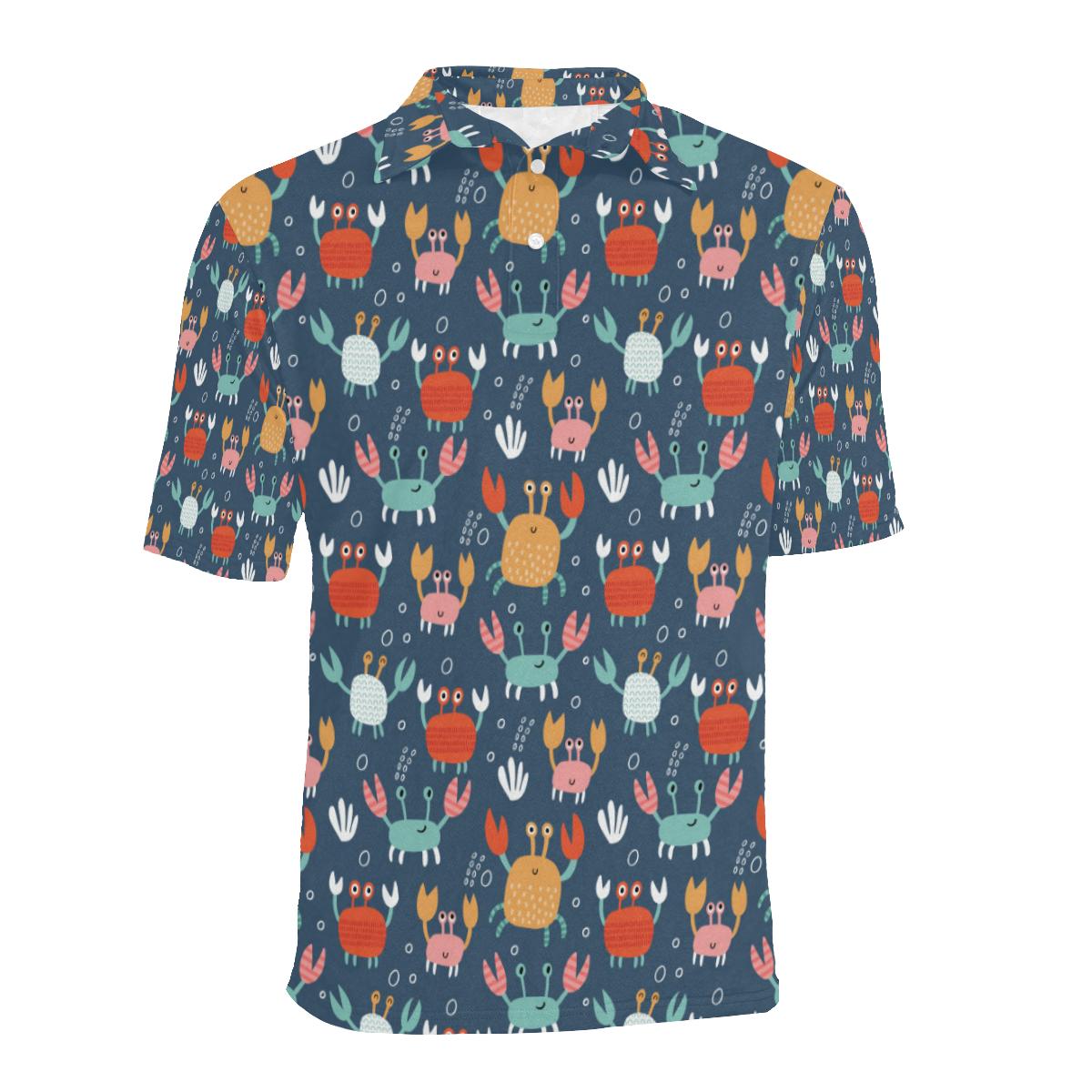 Crab Pattern Print Design 05 Men Polo Shirt - Image 2