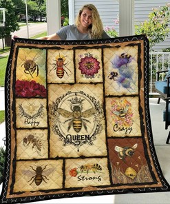 Crazy And Strong Bee Queen Quilt Bedding Set Blanket