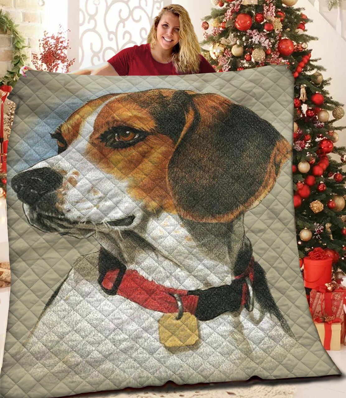 Create Your Own Beagle Themed Quilt Bedding Set Gifts for Family