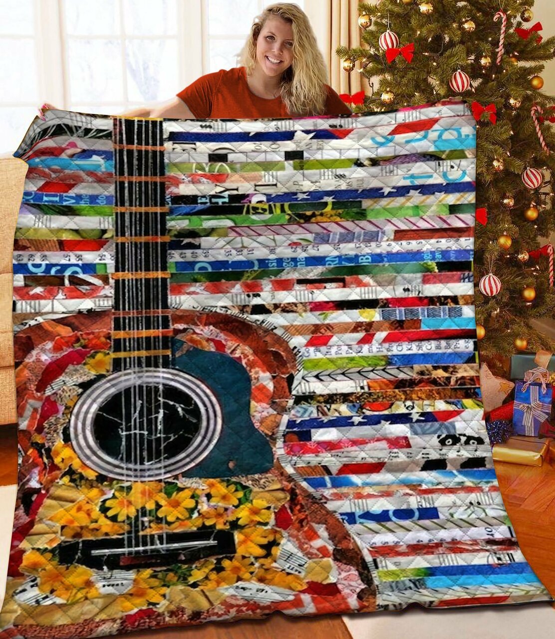 Create Your Own Customized Guitar Quilt Bedding Set for a Special Occasion