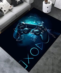 Create Your Own Game Room Themed Area Rug - Customizable Gamer Rug for Bedroom or Living Room