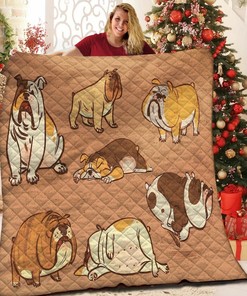 Create a Cozy Atmosphere with Personalized Bulldog Quilt Bedding Set for Family and Friends