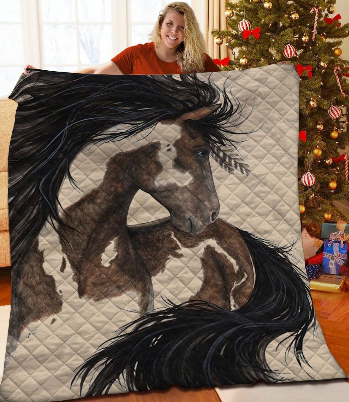 Create a Customized Horse Quilt Bedding Set for a Beautiful Bedroom Decor and Unique Gifts for Family