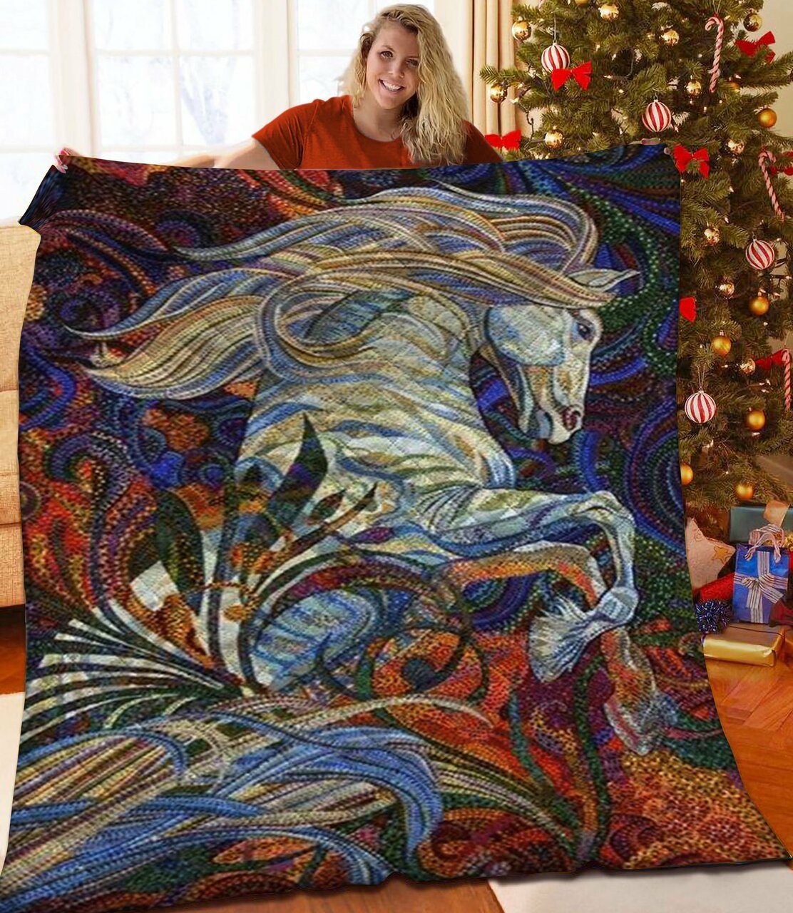 Create a Customized Horse Quilt Bedding Set to Add Your Own Touch to Bedroom Decor and Make Family Gifts