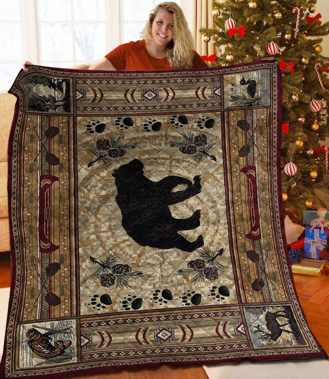 Create a Personalized Bedroom with a Custom Bear Quilt Bedding Set - Ideal for Home Decor and Picnics