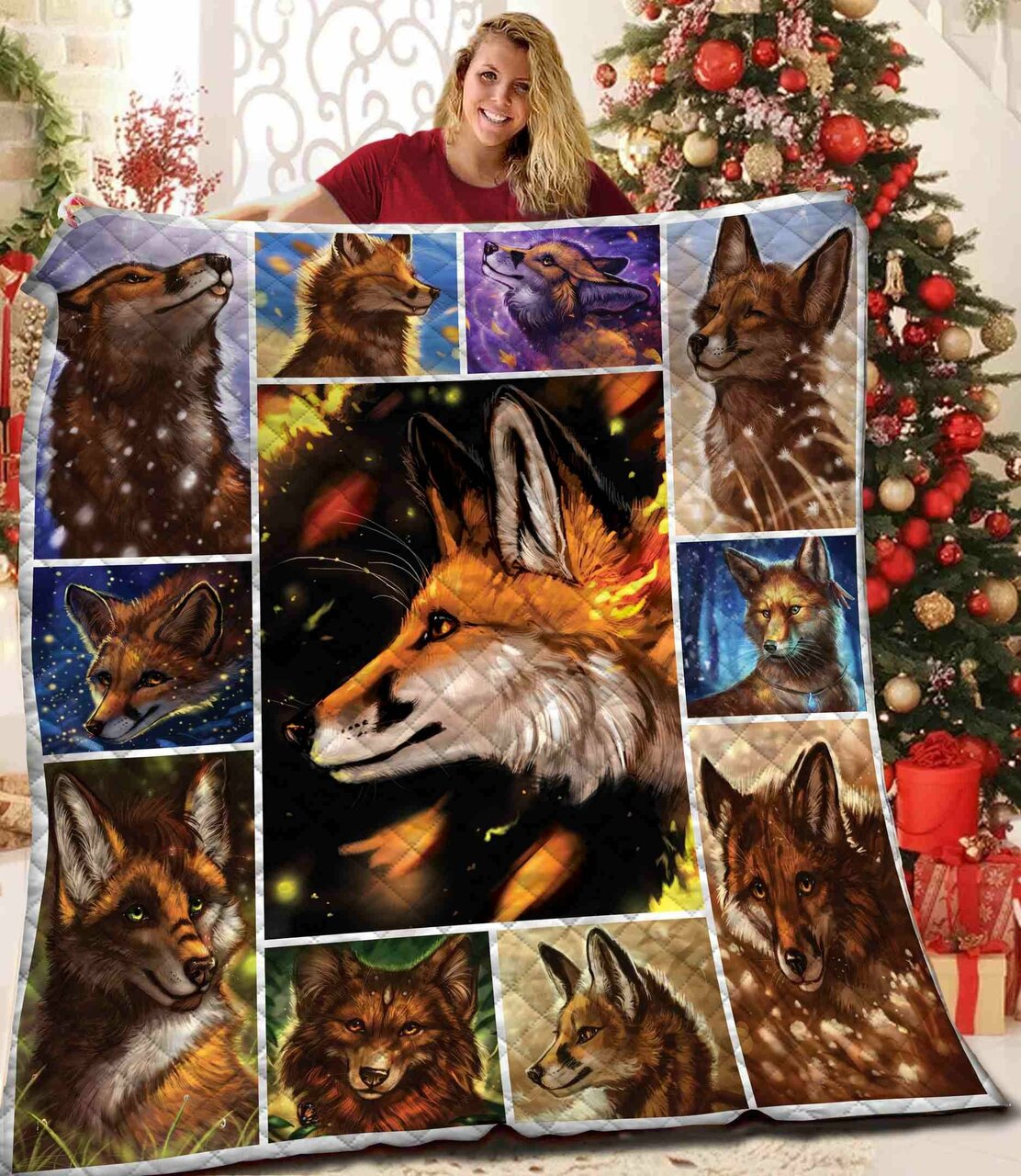 Create a Personalized Fox Quilt Bedding Set for Your Home Decor and Picnic Adventures