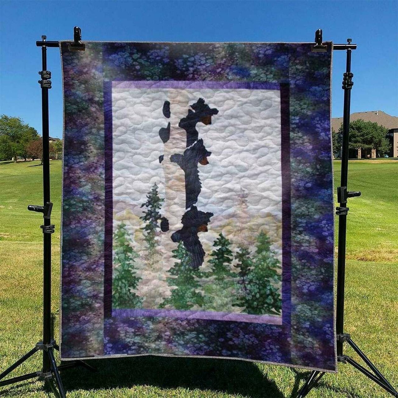 Create a Unique Look with Personalized Bear Quilt Bedding Set - Perfect for Home Decoration and Picnics