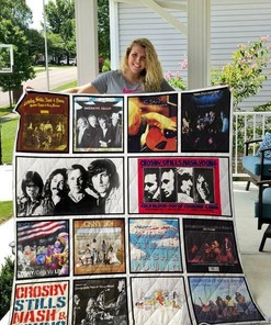 Crosby Stills Nash And Young Personalized Quilt Bedding Set for Bedroom Decor and Family Gifts