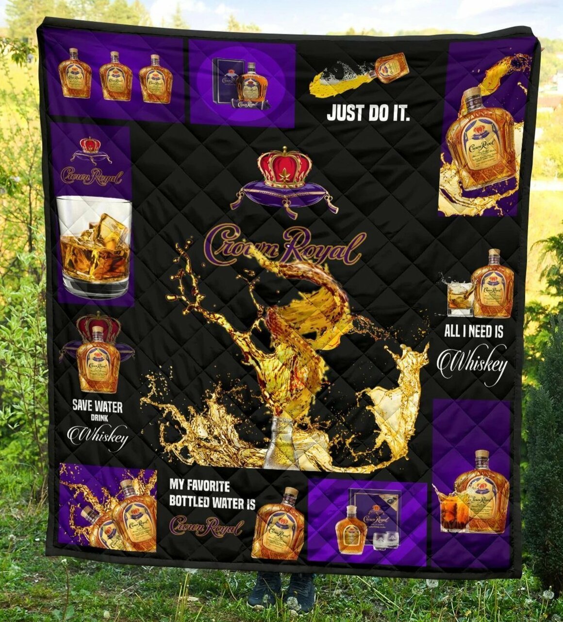 Crown Royal All I Need Is Whisky Gift Idea Quilt Bedding Set Bedroom Decor, Gifts for Family