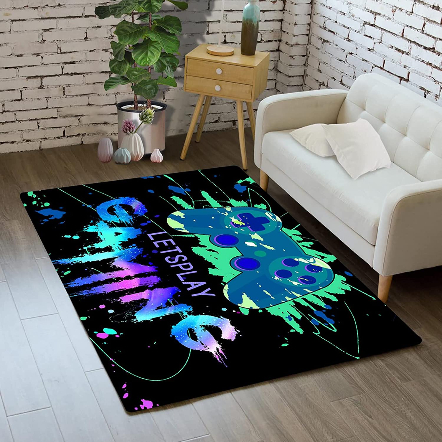 Crystal Floor Polyester Mats - Gamer Area Rugs for Boys and Girls