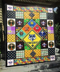 Cub Scouts Custom Quilt Blanket Bedding Set for Bedroom Decoration and Gifts for Fans