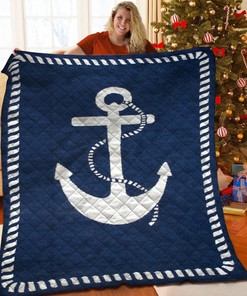 Custom Anchor Quilt Bedding Set for Personalized Nautical Bedroom Decor, Ideal Gifts for Family