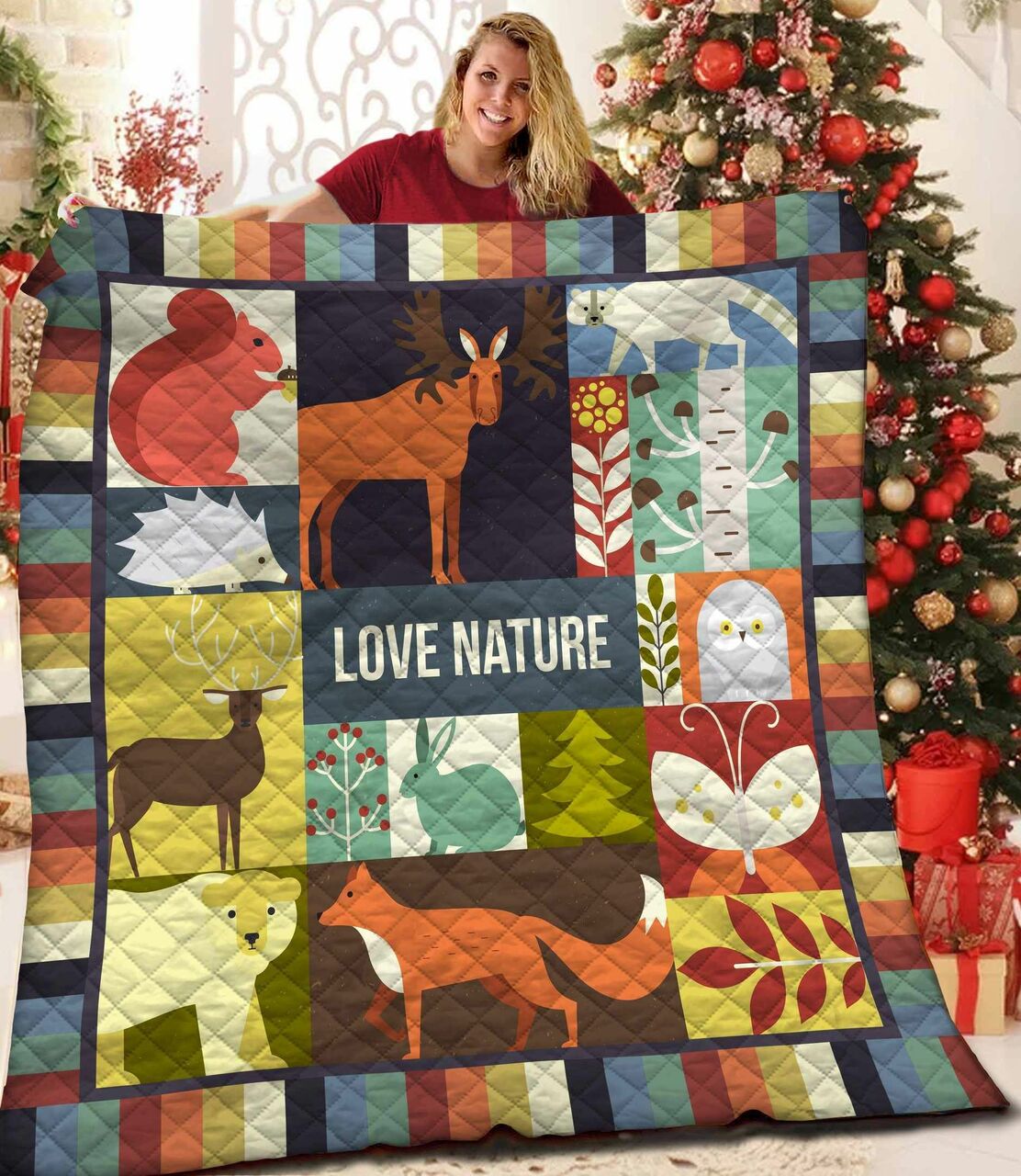 Custom Animal Themed Quilt Bedding Set with Personalization Option, Ideal for Bedroom Decoration and Family Gifts