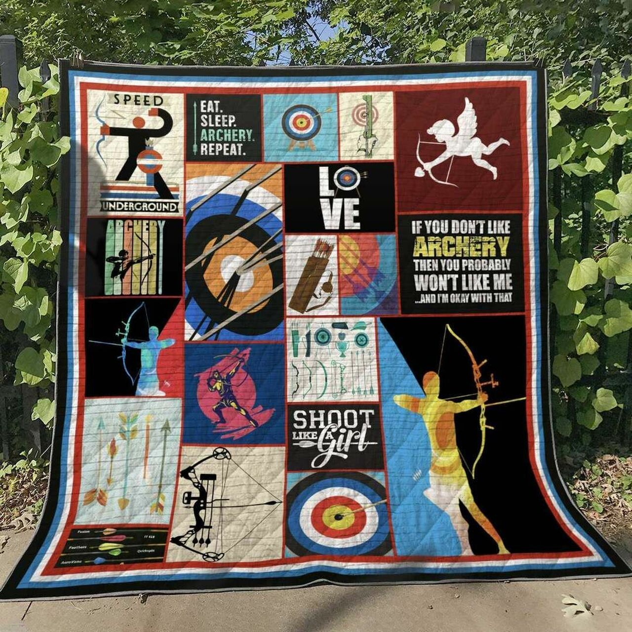 Custom Archery Quilt Bedding Set Blanket - Great for Home Decoration and Family Gifts