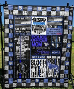 Custom Back The Blue Blanket Quilt Bedding Set Great for Bedroom Decor and Family Gifts