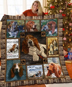 Custom Basset Hound Quilt Blanket Bedding Set - Great for Bedroom Decor and Family Gifts.
