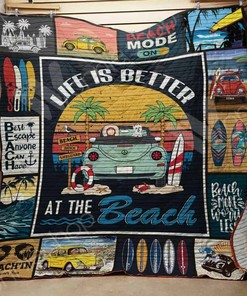 Custom Beach Bug Car Quilt Bedding Set Perfect for Bedroom Decor and Family Gifts