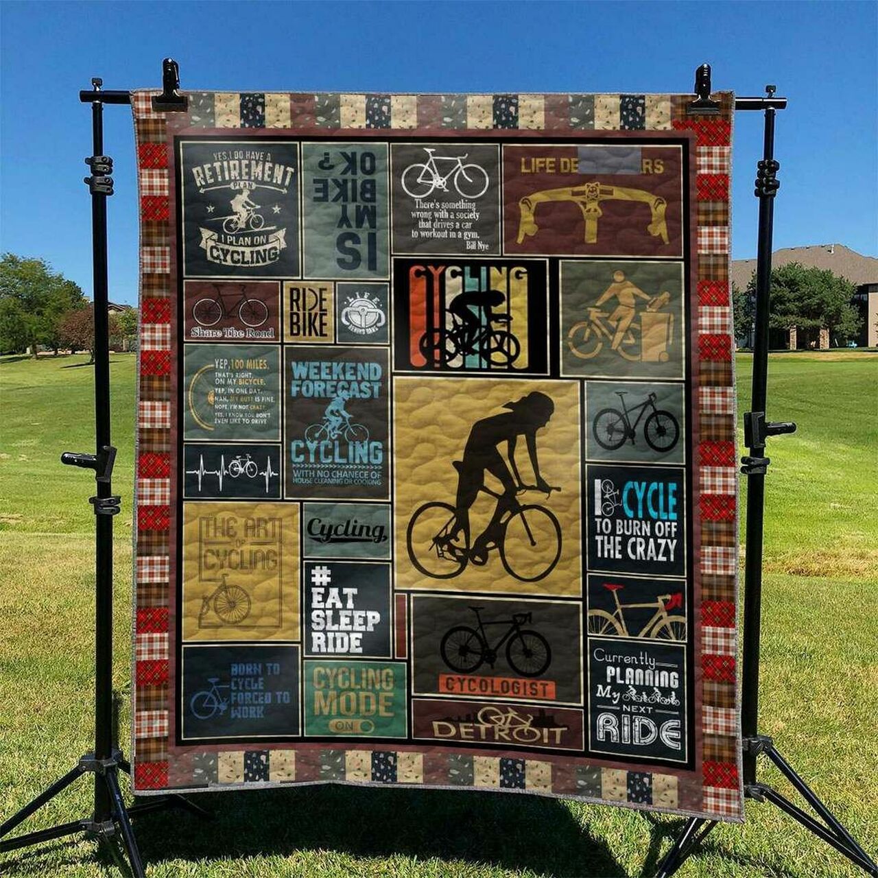 Custom Bicycle Blanket Quilt Bedding Set - Great for Home Decoration and Family Gifts