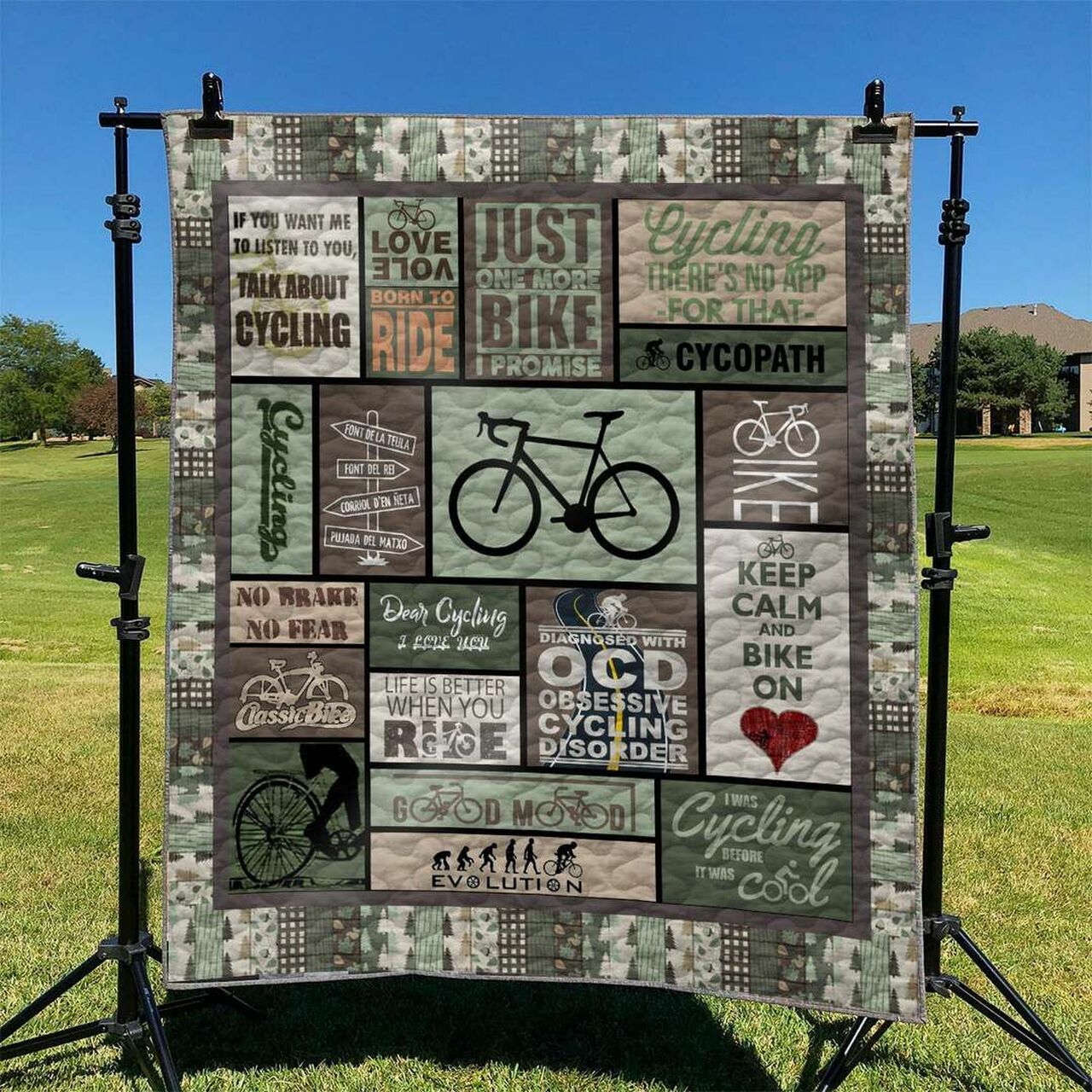 Custom Bicycle Quilt Bedding Set Blanket - Great for Home Decoration and Family Gifts