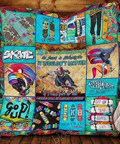 Custom Born To Skate Blanket Quilt Bedding Set Perfect for Bedroom Decor and Family Gifts