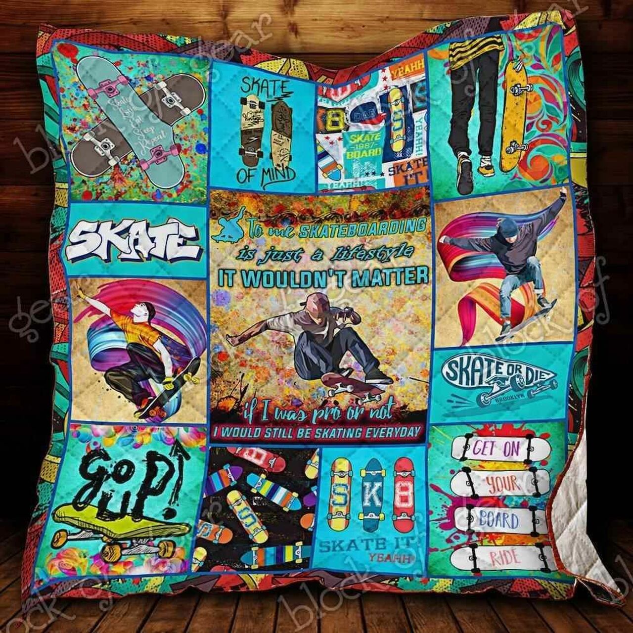 Custom Born To Skate Blanket Quilt Bedding Set Perfect for Bedroom Decor and Family Gifts