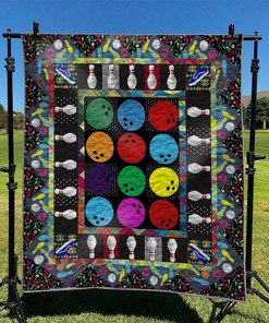 Custom Bowling Bedding Set Blanket - Great for Bedroom Decor and Family Gifts