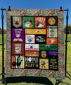 Custom Bowling Quilt Bedding Set Blanket - Great for Home Decoration and Family Gifts