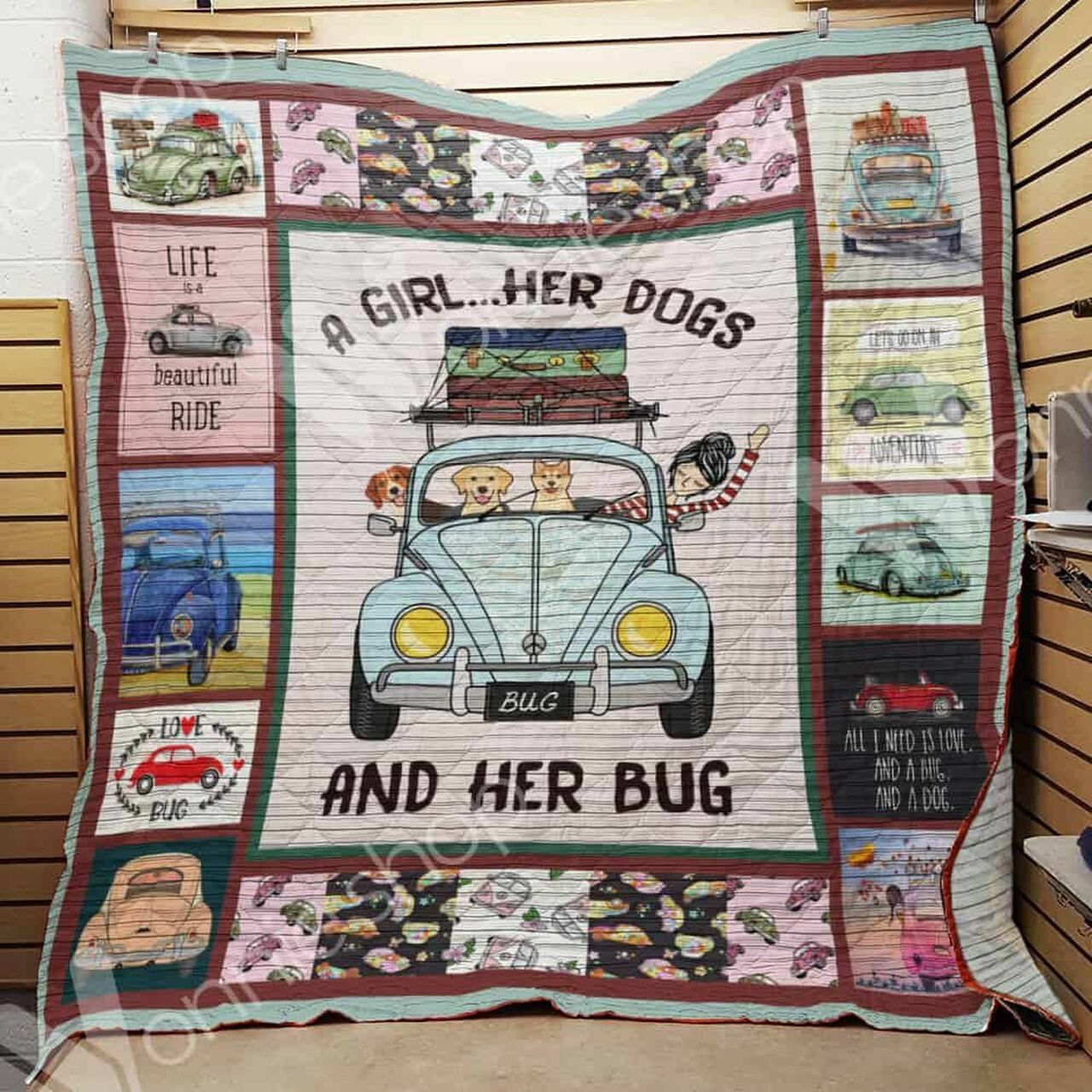 Custom Bug Car Quilt Bedding Set Blanket - Great for Home Decoration and Family Gifts