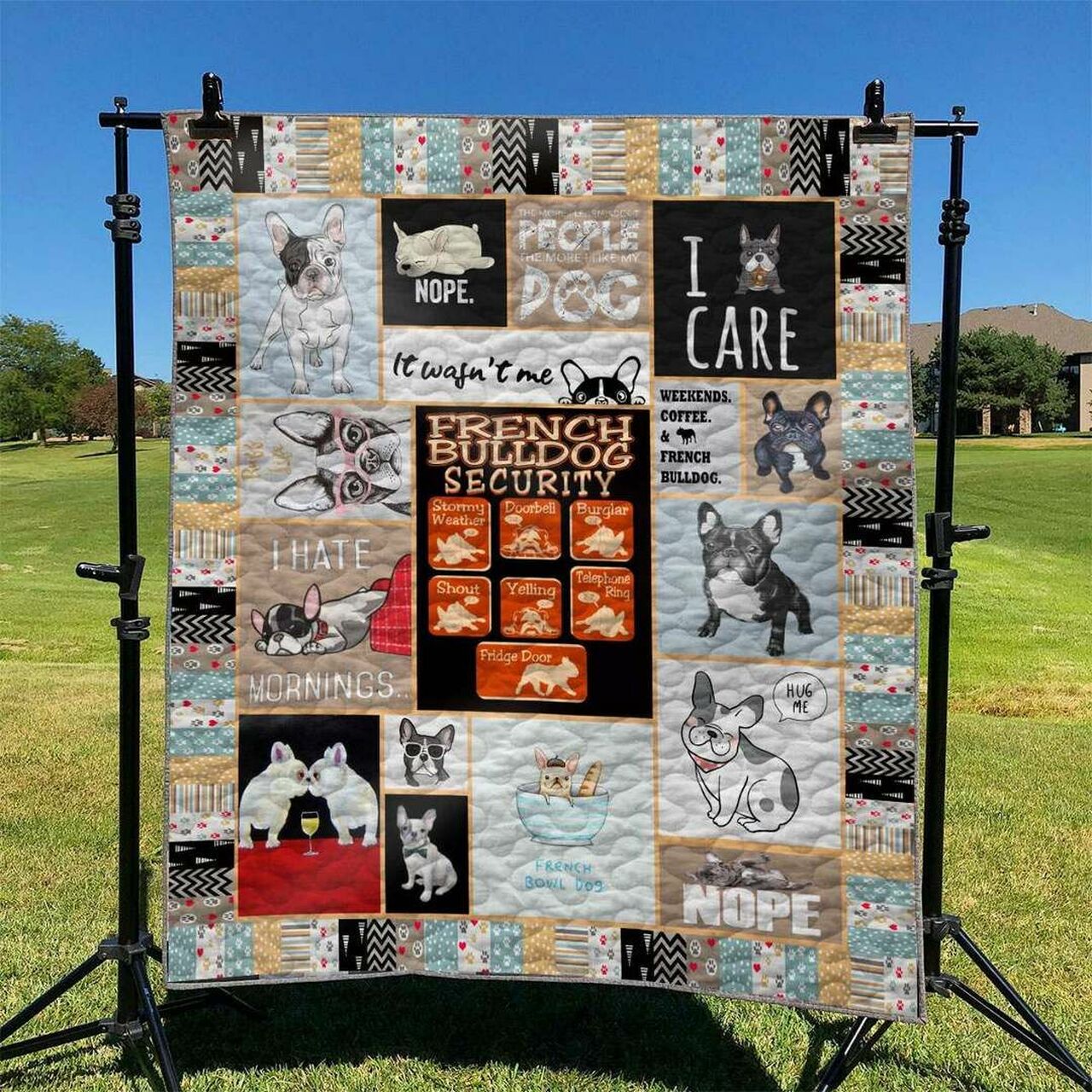 Custom Bulldog Quilt Bedding Set - Great for Bedroom Decor and Family Gifts