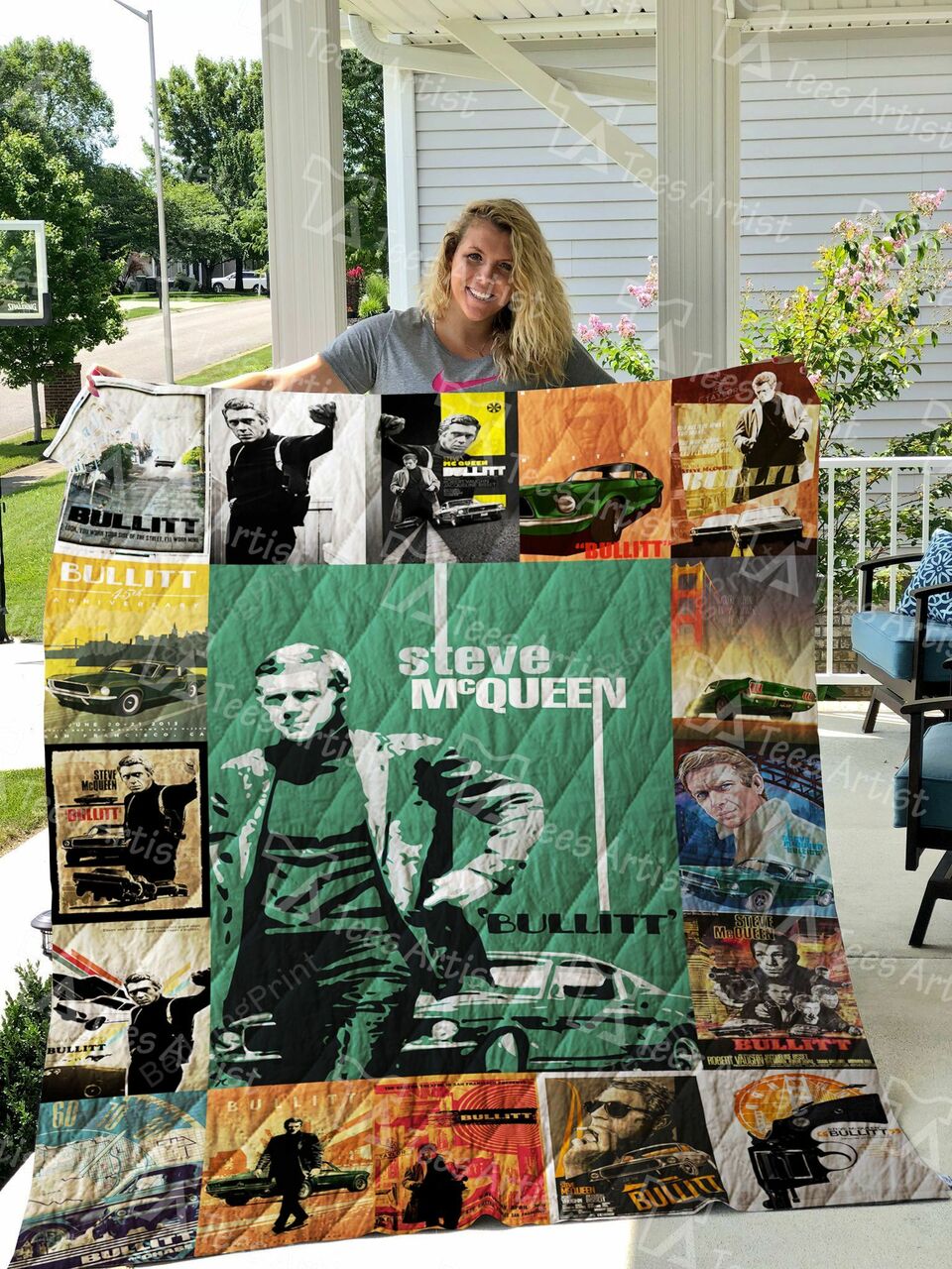 Custom Bullitt Quilt Bedding Set Blanket - Great for Bedroom Decor and Family Gifts