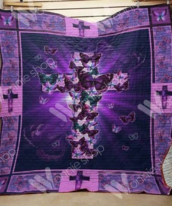 Custom Butterfly Cross Quilt Blanket Bedding Set for Bedroom Decoration and Family Gifts