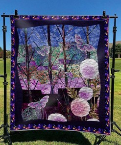 Custom Butterfly Quilt Blanket Bedding Set for Picnic and Family Gifts