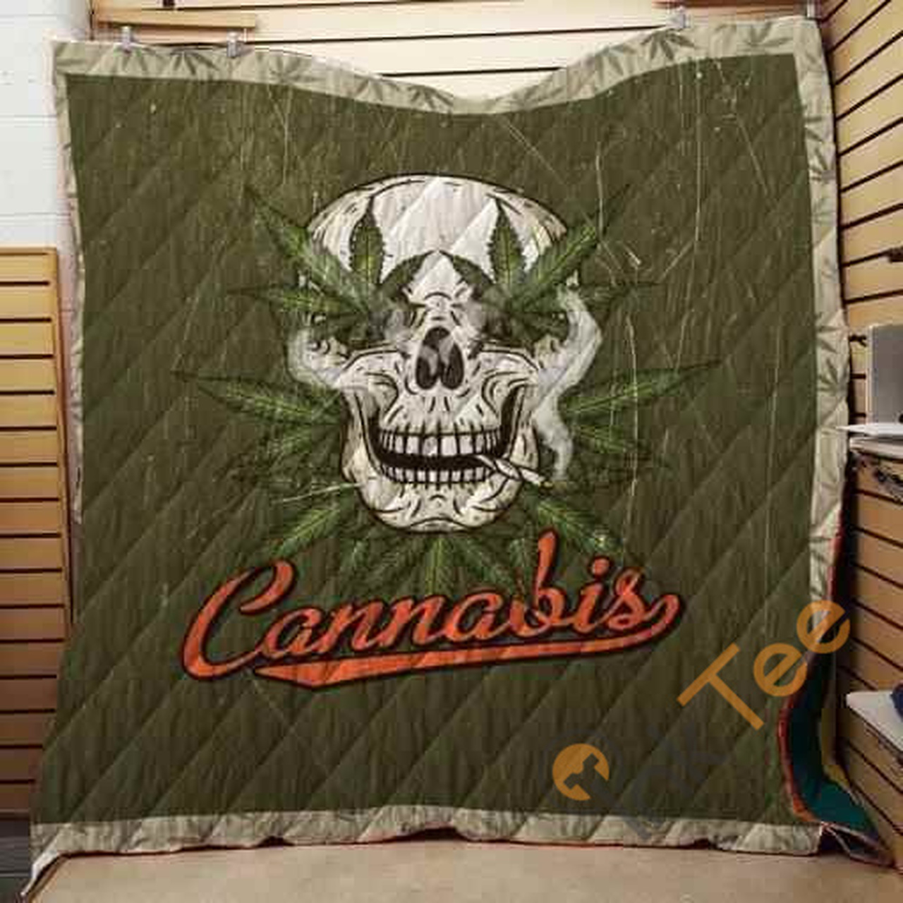 Custom Cannabis 4 Quilt Blanket Bedding Set for Bedroom Decoration and Family Gifts