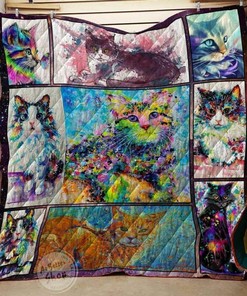 Custom Cat Colors Quilt Blanket Bedding Set for Bedroom Decoration and Family Gifts