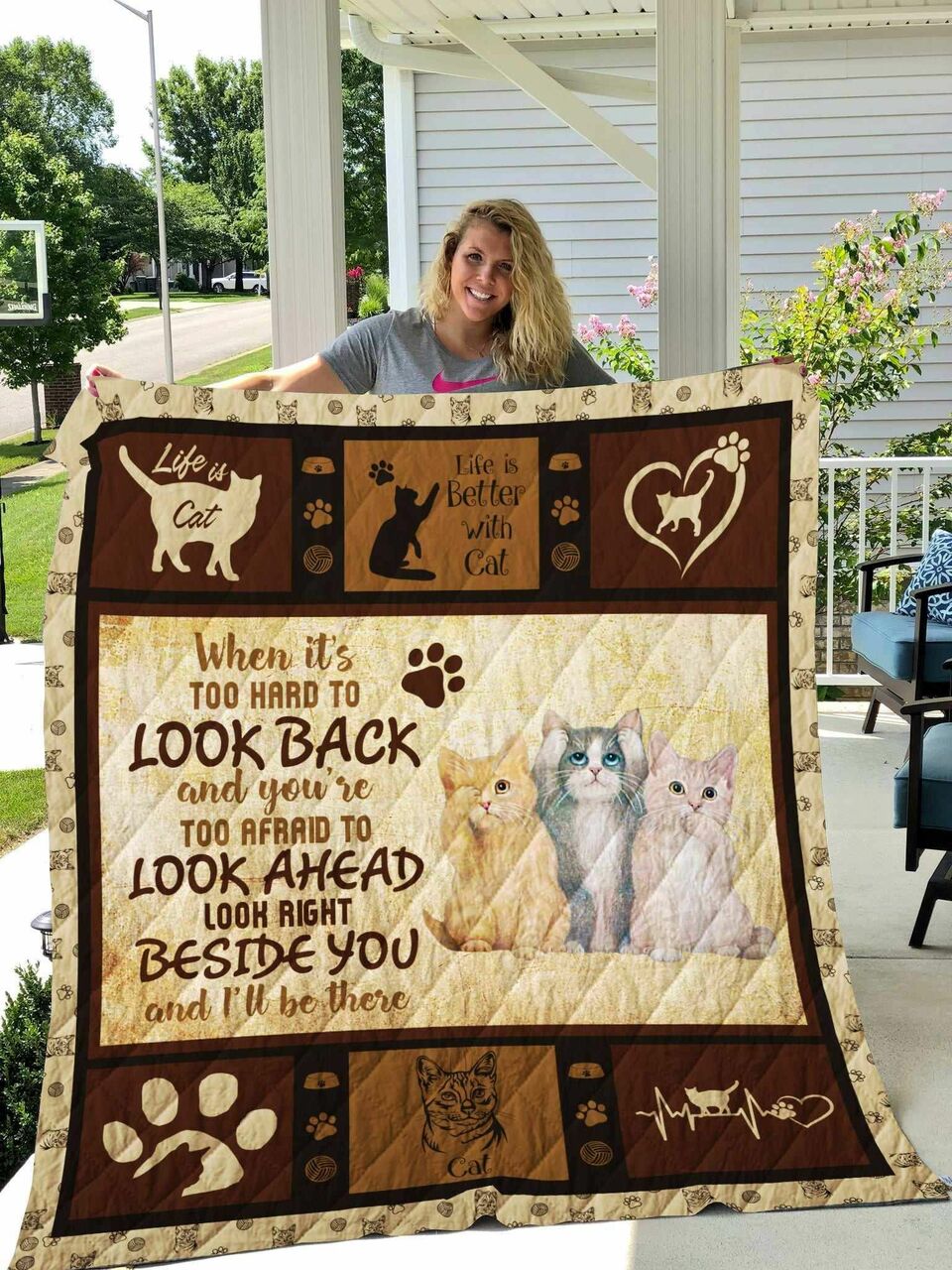 Custom Cat Dont Ask For The Moon Quilt Bedding Set - Great for Bedroom Decoration and Family Gifts