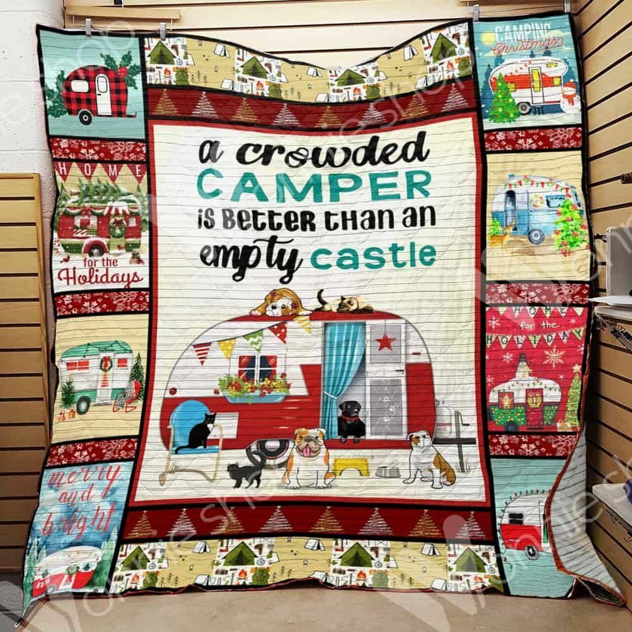 Custom Christmas Quilt Blanket Bedding Set for Picnic and Family Gifts