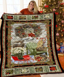 Custom Christmas Quilt Blanket, Great for Home Decoration and Family Gifts