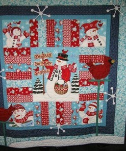 Custom Christmas Snowman Quilt Blanket Bedding Set for Home Decoration and Family Gifts
