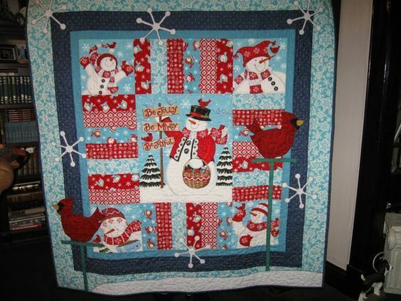 Custom Christmas Snowman Quilt Blanket Bedding Set for Home Decoration and Family Gifts