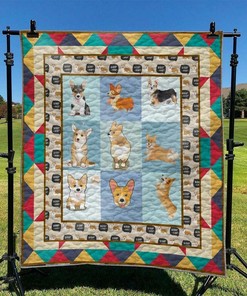 Custom Corgi Dog Quilt Bedding Set, Great for Bedroom Decoration and Family Gifts