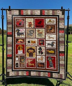 Custom Dachshund Quilt Blanket Bedding Set for Home Decoration and Family Gifts