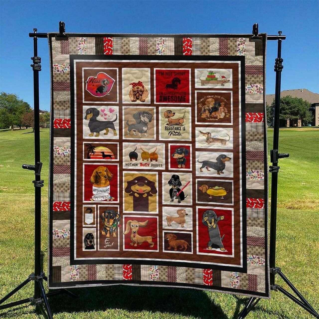 Custom Dachshund Quilt Blanket Bedding Set for Home Decoration and Family Gifts