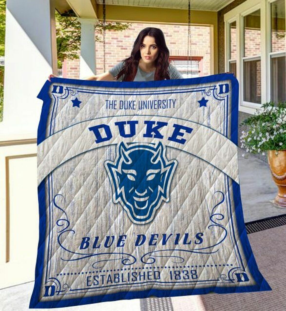 Custom Depaul Blue Demons Quilt Blanket Bedding Set - Ideal for Home Decoration and Gifts for Fans
