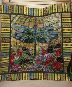 Custom Dragonfly Quilt Blanket, Great Gift for Family