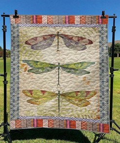 Custom Dragonfly Wings Quilt Blanket Bedding Set for Picnic and Family Gifts